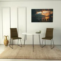 Skye Decor, Sandalf- Sandalf CMY, Glänzend,weiß, Couchtische, 75x90x90 cm, 100% Melaminbeschichtete Partikelplatte