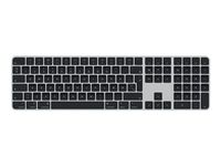 Apple Magic Keyboard mit Touch ID und Ziffern­block für Mac Modelle mit Chip – Dänisch – Schwarze Tasten - Volle Größe (100%) - USB + Bluetooth - QWERTY - Schwarz