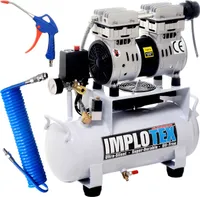 IMPLOTEX 850W 14L Silent Flüsterkompressor Druckluftkompressor nur 55dB leise ölfrei flüster Kompressor Compressor  inkl. Ausblaspistole und Druckluftschlauch