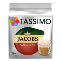 Tassimo Jacobs Café au Lait 5er Pack, Kaffee, Kaffeekapsel, Milchkaffee aus gemahlenem Röstkaffee, 80 T-Discs / Portionen