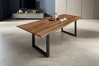 SAM® Esstisch Baumkante massiv Akazie natur 160 x 85 schwarz MILO