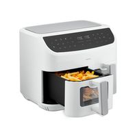 MEDION P20 XXL Heißluftfritteuse mit 2 Kammern (8,7 Liter, 2.600 Watt, Doppelkammer, 9 Automatikprogramme, 2 Schubladen, Sichtfenster, Dualer Airfryer, Dual Cook & Sync-Finish Funktion)