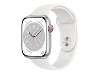 Apple Watch Series 8 Aluminium Cellular 45mm silber (Sportarmband weiß) *NEW*