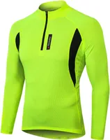 Herren Thermo Radsport Funktionsshirt Funktionsunterhemd Langärmliges Fahrrad Windschutz Funktionsshirt Atmungsaktiv Sportshirt für Laufen, Jogging, Turnhalle Grün L