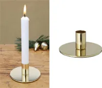 Novaliv Stabkerzenhalter Metall Kerzenständer GOLD 10x5cm Tischdekoration Weihnachten Dekoschale Kerzenständer Tafelkerzen Adventskranz Kerzenpin scandic chic Kerzenteller Dekoschale