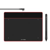 XP-PEN Deco Fun S Grafiktablett, 6,3x4 Zoll Stift Tablet, Stift mit 8192 Druckstufen& 60° Tilt, Pen Tablet OSU Spiel mit Android, Chromebook, Linux (Rot)