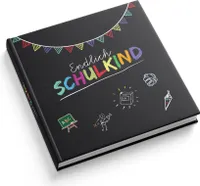 itenga Gästebuch Motiv "Tafel" Schulkind 88 Seiten schwarz 21,0 x 21,0 cm