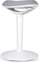 Wiltec Sitz- & Stehhocker grau, Drehhocker höhenverstellbar bis 70 cm, Polsterhocker bis 100 kg, moderner Hocker drehbar für Büro und Homeoffice