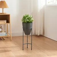 Pflanzenständer ‘Asten’ mit Blumentopf Metall 40,5x16 cm Schwarz