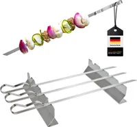 bremermann Grillspieße 4er-Set mit 2 Ablage-Gestellen, Grillspießhalter