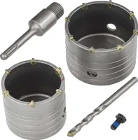 Bohrkrone 65 + 80 mm Dosenbohrer Set SDS PLUS Ziegel Marmor Beton Lochsäge Satz