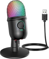 USB-Mikrofon, Kondensator-PC-Mikrofon, Mini-Mikrofon, Gaming-Zubehör mit Farbverlauf-RGB-Licht für PC, Telefon, Streaming, Podcast, ASMR, Gaming, Twitch