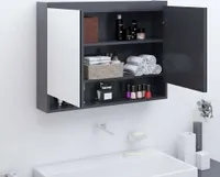 vidaXL Szafka z lustrem do łazienki 80x15x60 cm MDF szara
