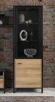 CALI Vitrine L/R Schwarz / Riviera Eiche