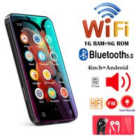 WiFi Android Bluetooth MP3 MP4 Player,4.0 -Zoll-LCD-Musikvideo-Mediaplayer FM-Radio,Touchscreen-Display Media Player