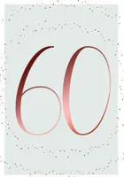 60. Geburtstag - Karte mit Umschlag - Schriftkarte - mit rosegoldener