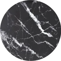 BEI CLORIS Tischplatte Schwarz Ø50x0,8 cm Hartglas in Marmoroptik 2024 Neu9127935