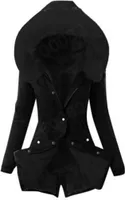 ASKSA Winterjacke Damen Warm Gefüttert Lang Parka Jacke Mantel Mittellang mit Kapuze Dicke Fleecejacke, Schwarz, S