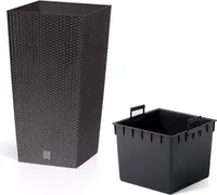 Prosperplast®, Doniczka, DRTS240-440U, Umbra, Wkład nawadniający Osłonka Ratan