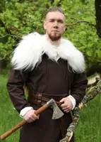Einfache Mittelalter Tunika Gunther, langarm, braun - Mittelalterhemd - Mittelalterkleidung Herren Kostüm Wikinger LARP Größe: XL