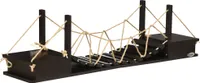 PawHut Kletterwand Katzen, Katzenregal mit Hängebrücke, Wandkratzbaum, Katzen Brücke, Hängematte für Katzen bis 5 kg, Katzenbett, Braun