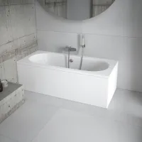 BADLAND Badewanne Rechteck Vitae 160x75 mit Acrylschürze, Füßen und Ablaufgarnitur GRATIS