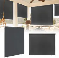 XMTECH Außenrollo Senkrechtmarkise Balkonrollo Sonnenschutzrollo Outdoorrollo Sonnenschutz Thermofunktion Anthrazit, 140x140cm