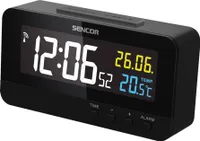 SENCOR SDC 4800 B - Digitálne hodiny s budíkom a teplomerom, rádiom riadené hodiny vnútorná teplota, opakované budenie