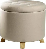 Echtwerk Hocker mit Stauraum Mary EW-SH-0422 creme