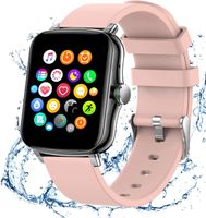 Smartwatch mit Bluetooth Anruffunktion, IP67 Wasserdicht Fitness Tracker Uhr,für iOS und Android,Rosa