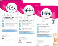 Veet Kaltwachsstreifen Bikini & Achseln sensible Haut 3 x 16 Stück