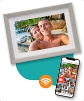 Digitaler Bilderrahmen in Silber mit WiFi und App - digitaler Fotorahmen 10 Zoll HD+ IPS Display - Schwarz - Micro SD - Touchscreen