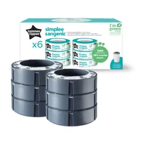 TOMMEE TIPPEE kaseta uzupełniająca do wiaderka na pieluchy Simplee Sangenic zestaw 6 szt
