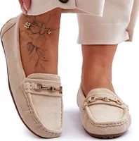 Damen Klassische Wildleder Mokassins Beige Corinell 36