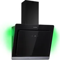 Klarstein digestoř 60 cm, odsávací digestoř, digestoř s filtrem s aktivním uhlím, digestoř s průtokem vzduchu 563 m³/h, nástěnná digestoř s RGB-LED, tichá digestoř 60 cm