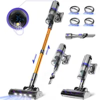 VacniQ V129 Akku Staubsauger, 500W/66000Pa Staubsauger Kabellos mit Touchscreen, Bis zu 80 Min Laufzeit, Kabelloser Anti-Tangle-Staubsauger