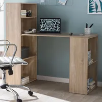 Biurko wl5.693 z półką 120 cm z drewna x 120 x 53 sonoma nowoczesne | Wohnling