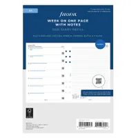 FILOFAX Kalendereinlage 2025 A5 1 Woche - 1 Seite + 1 Seite Notizen  weiss mehrsprachig 25-68509