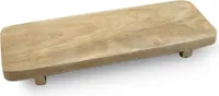 Mango Servierbrett natur - 38 x 15 cm - Holz Deko Tablett auf 2 Füßen - Holzbrettchen Käseplatte  Wurstplatte Servier Brett