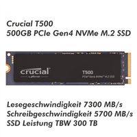 Crucial T500               500GB PCIe Gen4 NVMe M.2 SSD