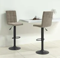 vidaXL Barhocker 2 Stk. Hellgrau Samt