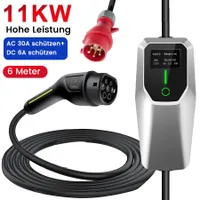 Pistolet do ładowania 16A EVSE EU Kabel do ładowania pojazdów elektrycznych Typ2 Przenośna ładowarka 11KW Ładowarka ev 6m