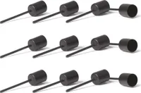Novaliv 12x Stabkerzenhalter Schwarz I Kerzenpick 10 x 2,5 cm Kerzenpin Adventskranzdekoration I Kerzenstecker für Stabkerzen Kerzenleuchter I Dekoration Weihnachten