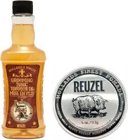 Reuzel Grooming Tonic Styling Fluid 350ml + Reuzel Concrete Hold Matte Pomade extra starke matte Haarpomade 113g