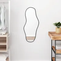vidaXL Nástenné zrkadlo čierne 80x35 cm