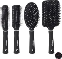 relaxdays Haarbürsten-Set schwarz, weiß 4 St.