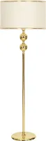 Opviq, Gold Kaplama 2 Kure Metal Duz Tek Ayak, Stehlampe, METALLKÖRPER, Creme, 160 x 40 x 40 cm