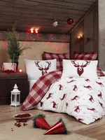 L'Essentiel Linge de Maison, Geyik - Claret Red v2, podwójna poszwa na kołdrę (PL), czerwone wino, 65% BAWEŁNA / 35% POLIESTER, 200 x 200 cm