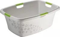 Rotho Wäschekorb 50L Flowers - Wäschesammler groß - Wäsche Korb 65,1 x 48,6 x 26,2 cm - Wäschebox Kunststoff - Aufbewahrungskorb Wäschebehälter