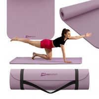 Hop-Sport Gymnastikmatte 190 x 60 cm x 1 cm, Sportmatte - gelenkschonend & rutschfest, Fitnessmatte aus NBR-Schaumstoff  + Tragegurt- Lavendel